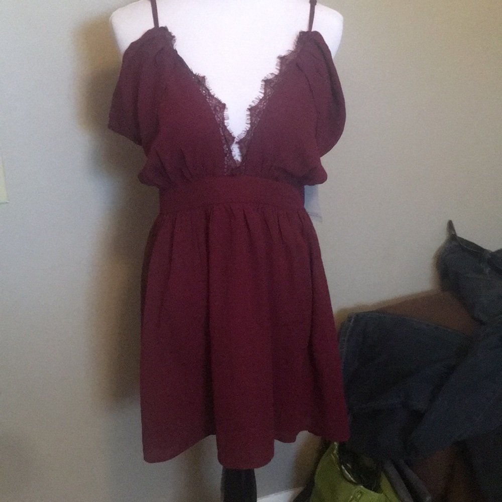 Gorgeous wine lace dress